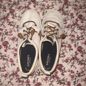 Sperry Off-White Sneakers with Tan Laces
